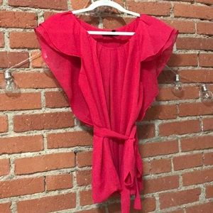 Hot Pink BCBGMaxAzria Blouse with tie